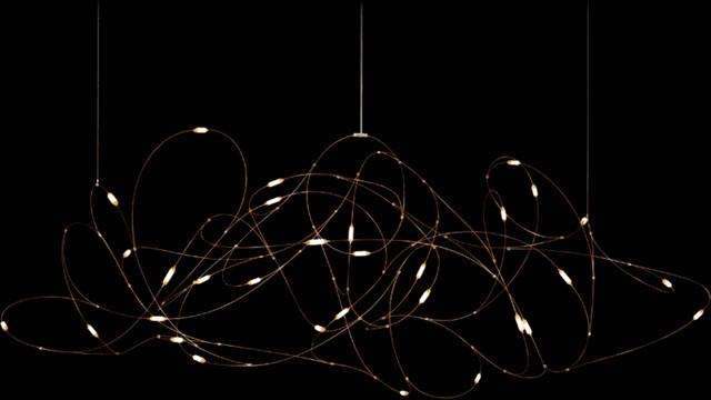 Moooi Flock Firefly LED-Kronleuchter minimalistisches Design in Weiß für Küche und Esszimmer - Bild 1
