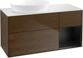 V&B Waschtischunterschrank Finion in Weiß mit blauem Regal, Breite: 120 cm, Tiefe: 50,1 cm, Höhe: 50,1 cm - Bild 1