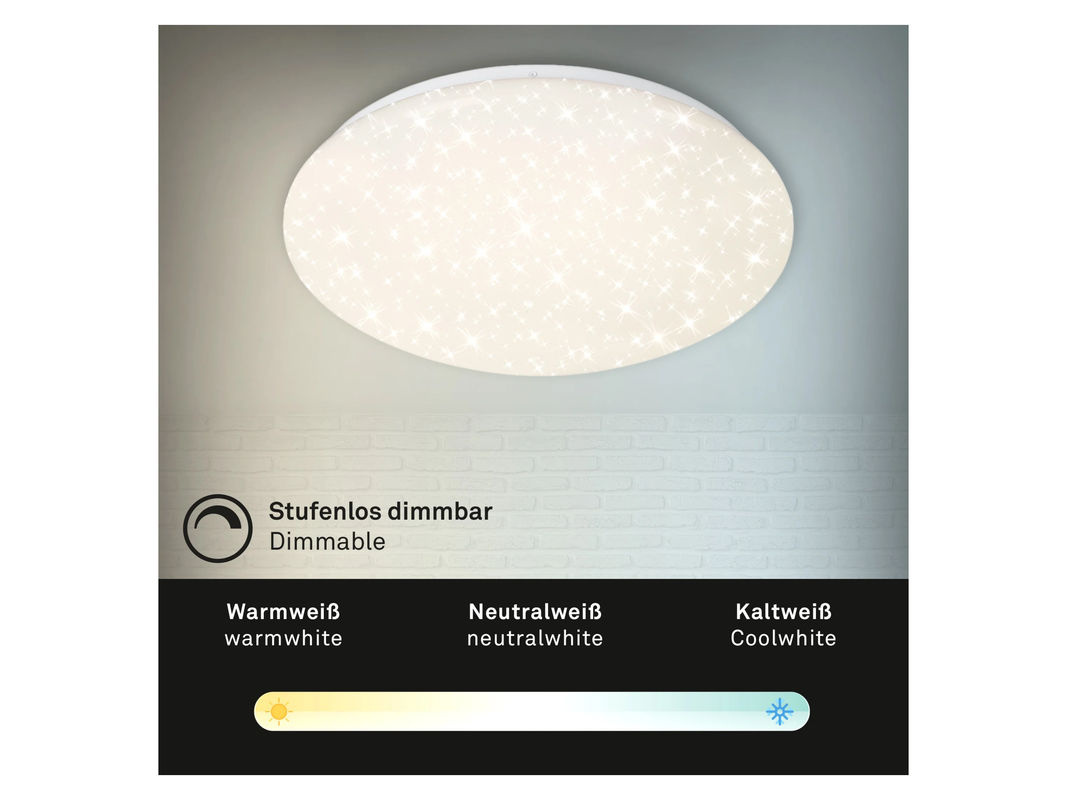 BRILONER CCT LED Sternenhimmel Deckenleuchte in Weiß mit Fernbedienung und Dimmfunktion, Durchmesser: 38 cm - Bild 2