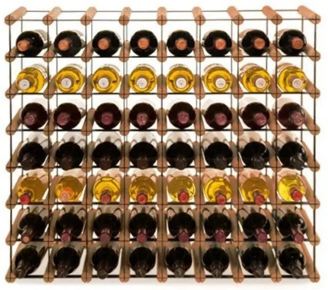 PROREGAL Modulares Weinregal Vinotega Mod aus massivem Kiefernholz, Braun geölt, H x B x T: 72,5 x 82,5 x 24,5 cm - Bild 1