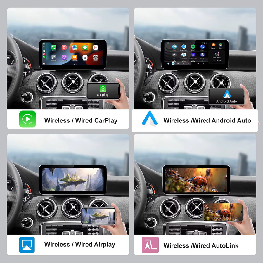 REEIIO Auto-Multimedia-Display mit Touchscreen für Mercedes Benz A B CLA GLA W176 W463 W246 (2013-2015) NTG4.5, Wireless CarPlay und Android Auto, Schwarz - Bild 4