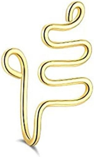 Allbestart Nasenring Manschette, Edelstahl, Gold, Unisex - Bild 1