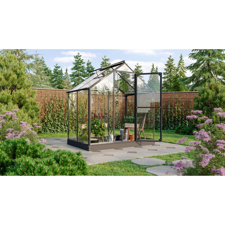 Vitavia Gewächshaus Triton 2500 in Schwarz mit Sicherheitsglas, Aluminium und Fundament, 2,6 m² - Bild 2