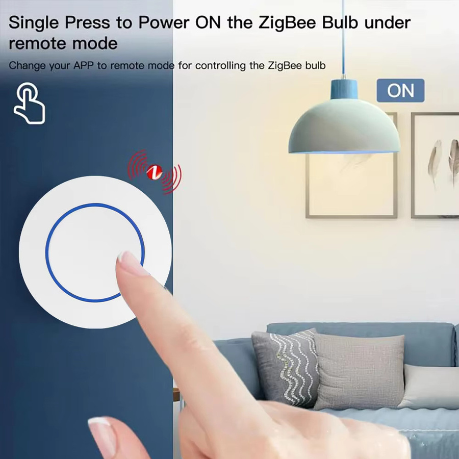 Tuya ZigBee Wireless Push Button Smart Scene Switch On Off Controller zur Automatisierung in Weiß - Bild 3
