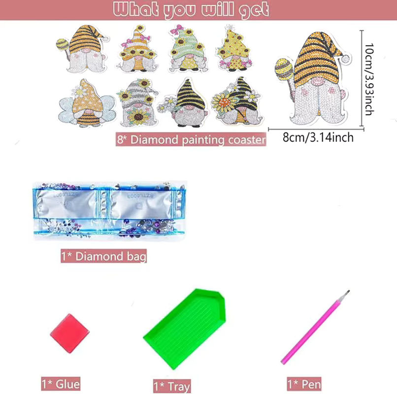 8-teiliges DIY-Diamant-Malerei-Kunstset mit Zwergenmuster und unregelmäßiger Form für Mosaik-Handwerk mit Kristall-Diamanten - Bild 2