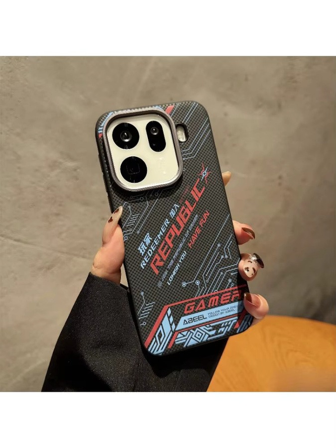 Schutzhülle aus Kevlar und Carbon Fiber für OPPO Find X9 Pro, Magnetisches Wireless Charging, Schwarz, Stoßfest und Anti-Fall Design - Bild 2