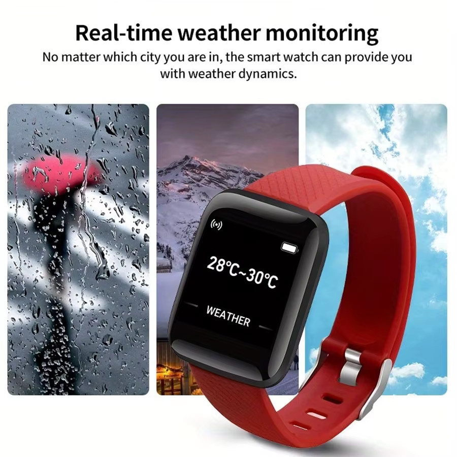 CHAOGENB Digitale Smartwatch für Kinder und Erwachsene, Sport- und Fitness-Armbanduhr mit LED-Display, Farbe: Schwarz - Bild 6