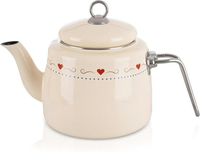 TONCA emaillierter Wasserkocher in Beige mit 1,6 l - Bild 1
