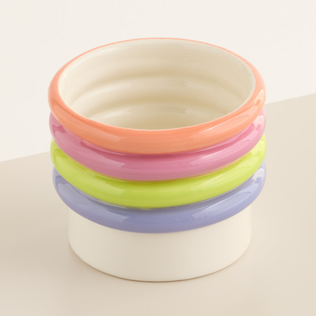 Keramik Übertopf Green Living BLUME2000 Bunt/Weiß Höhe: 8 cm - Bild 1