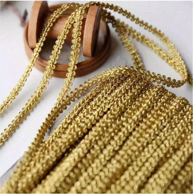 Goldene Spitzenbesatz Bänder für DIY-Handwerk und Cosplay, 5/2 Meter, Breite: 0,8 cm - Bild 1