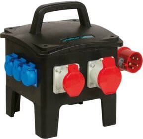 Walther Werke Tragbarer Vollgummiverteiler Schwarz IP44 3-Phasen - Bild 1