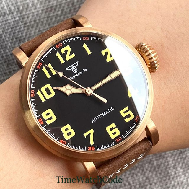 Tandorio Armbanduhr, Automatik, Bronze, 47 mm, Herren, Schwarz - Bild 1
