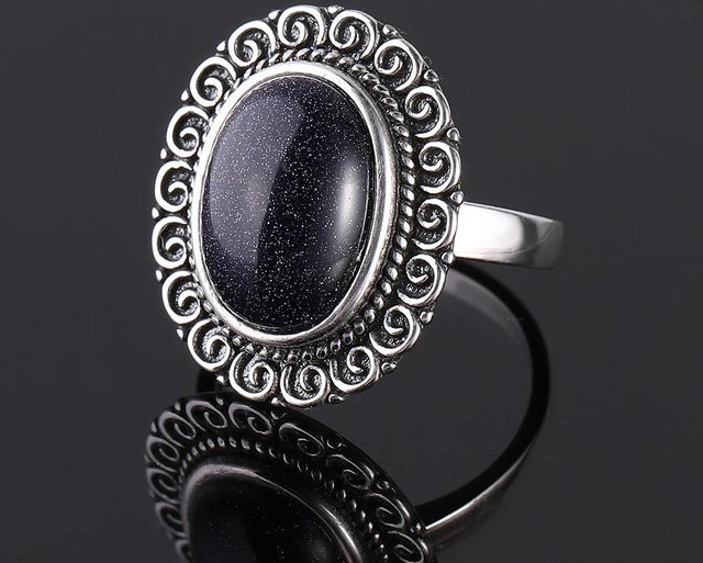 Ring Charms, Blauer Sandstein, Kupfer, Damen - Bild 1