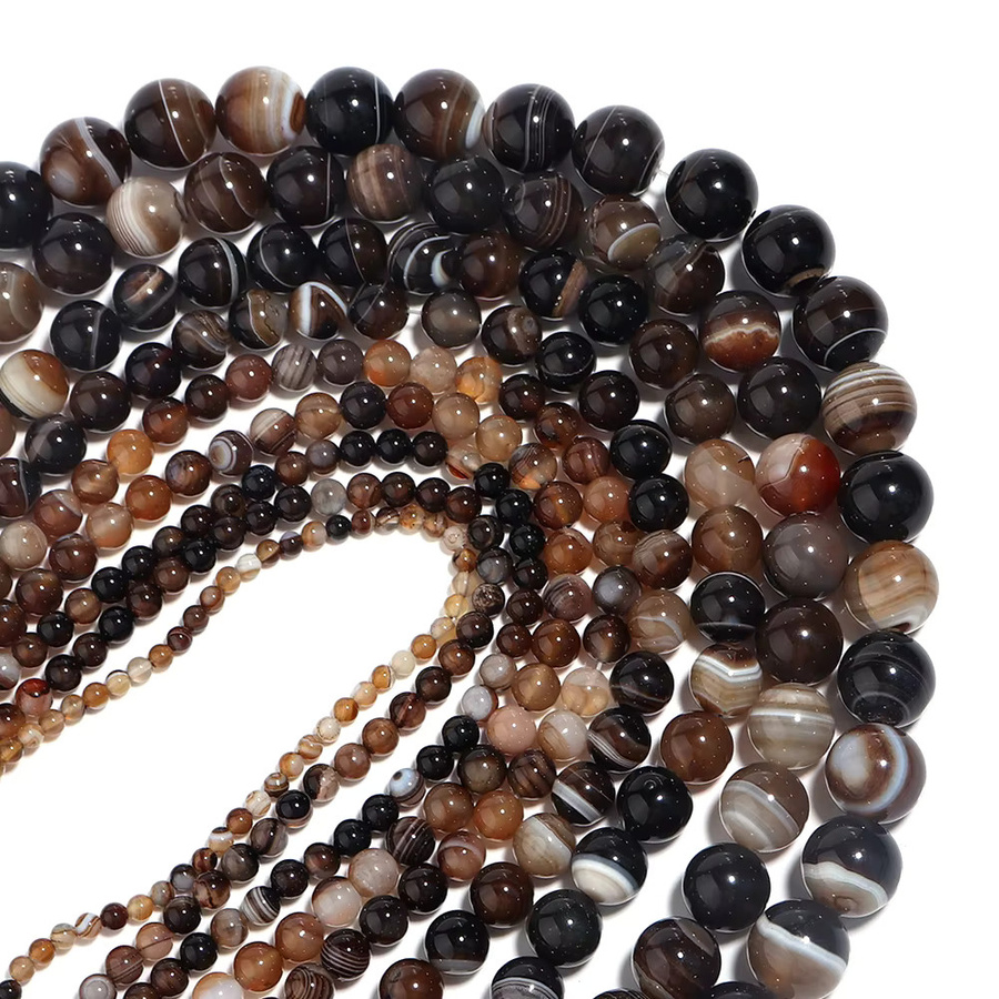lingsai Naturstein-Onyx-Perlen, Achat-Rundperlen, Unisex - Bild 4