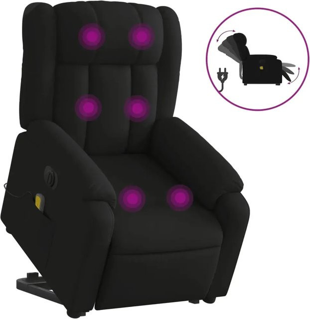 vidaXL Elektrischer Massagesessel mit Aufstehhilfe in Schwarz aus Stoff - Bild 1