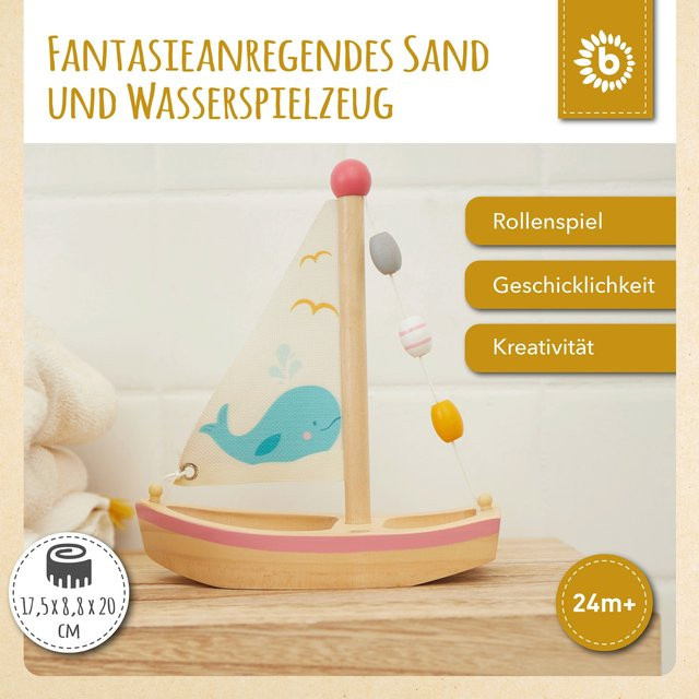 Bieco Segelboot Wal Holz Badewanne ab 12 Monate - Bild 1