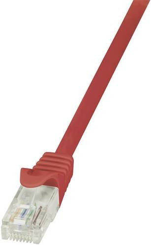 LogiLink CP2064U RJ45 Patchkabel CAT 6 U/UTP Ethernet/LAN, Farbe: Rot, Länge: 3,00 m mit Rastnasenschutz - Bild 1