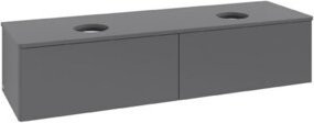 V&B Waschtischunterschrank Antao ohne Frontstruktur, Anthrazit lackiert, B/T/H: 160 x 36 x 50 cm - Bild 1
