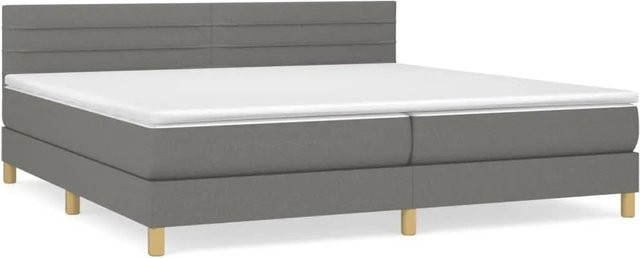 vidaXL Boxspringbett mit Matratze Hybrid Dunkelgrau B/T: 200 x 200 cm, Höhe: 203 cm - Bild 1