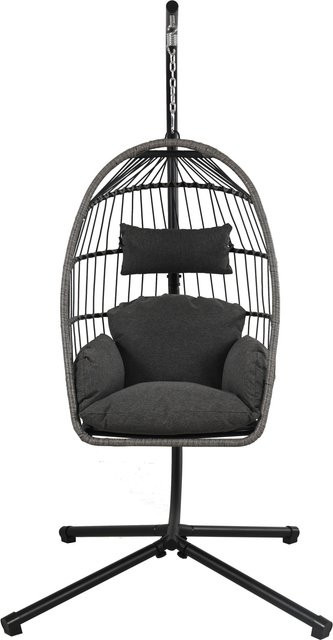 Greemotion Hängesessel Matera mit Standgestell und Kissen aus UV-beständigem Polyester in modernem Design - Bild 1