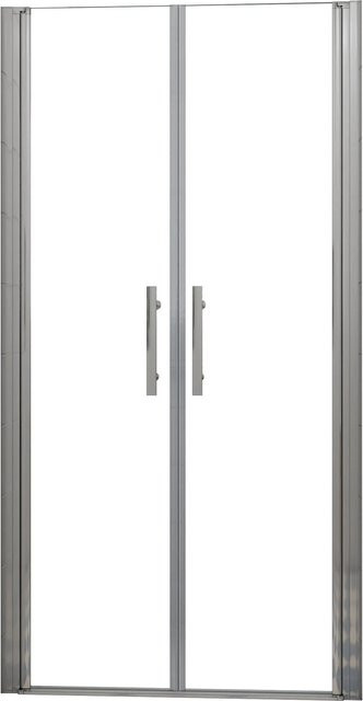 AICA Duschkabine mit Doppeltür als Nischentür, ESG Nanoglas transparent, Breite: 75 cm, Höhe: 195 cm - Bild 1