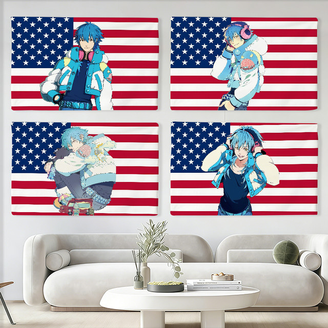 D-DRAMAtical Murder Aoba Seragaki Flagge von Warner Bros. in Multicolour als Wandkunst und Banner zur Dekoration, B: 60,0 cm, H: 40,0 cm - Bild 1