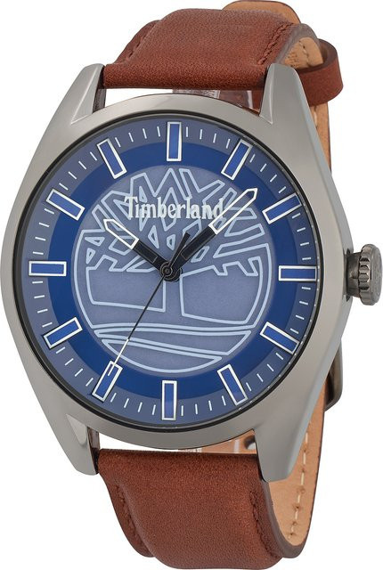 Timberland Herrenuhr, Quarz, Edelstahl, 46 mm, Leder, Blau, 5 ATM - Bild 1
