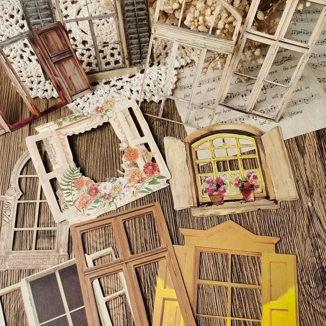 Bestbags 10 Stück Laser-Hohlfenster-Aufkleber in Multicolour für Junk Journal, Planer und Scrapbooking als dekoratives DIY-Bastelmaterial - Bild 1