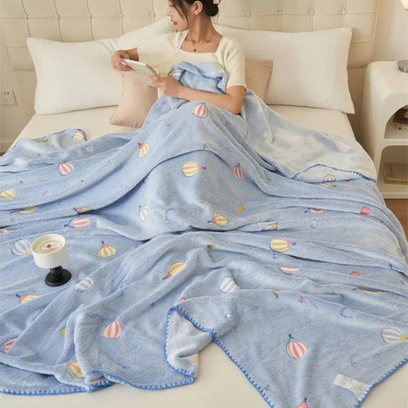 Heimtextilien Flanelldecke mit Pfotenknochen-Motiv aus Korallenvlies, Blau, B/T: 100 x 150 cm
