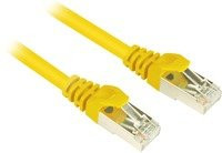 Sharkoon Patchkabel RJ45 Cat.6 SFTP Ethernet LAN Gelb, Länge: 0,25 m - Bild 1