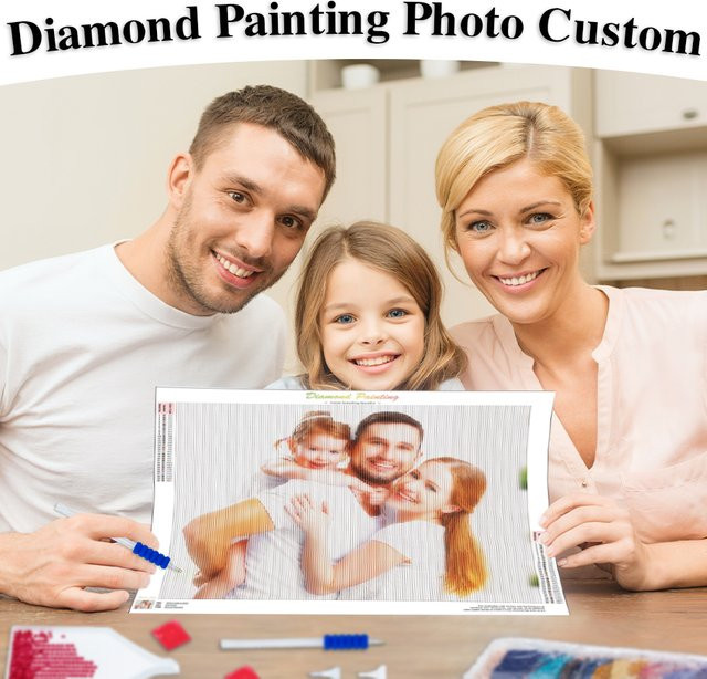 Personalisierte Diamantmalerei als DIY Stickerei-Set für dein Foto mit Full Square Diamanten zur Wanddekoration - Bild 1