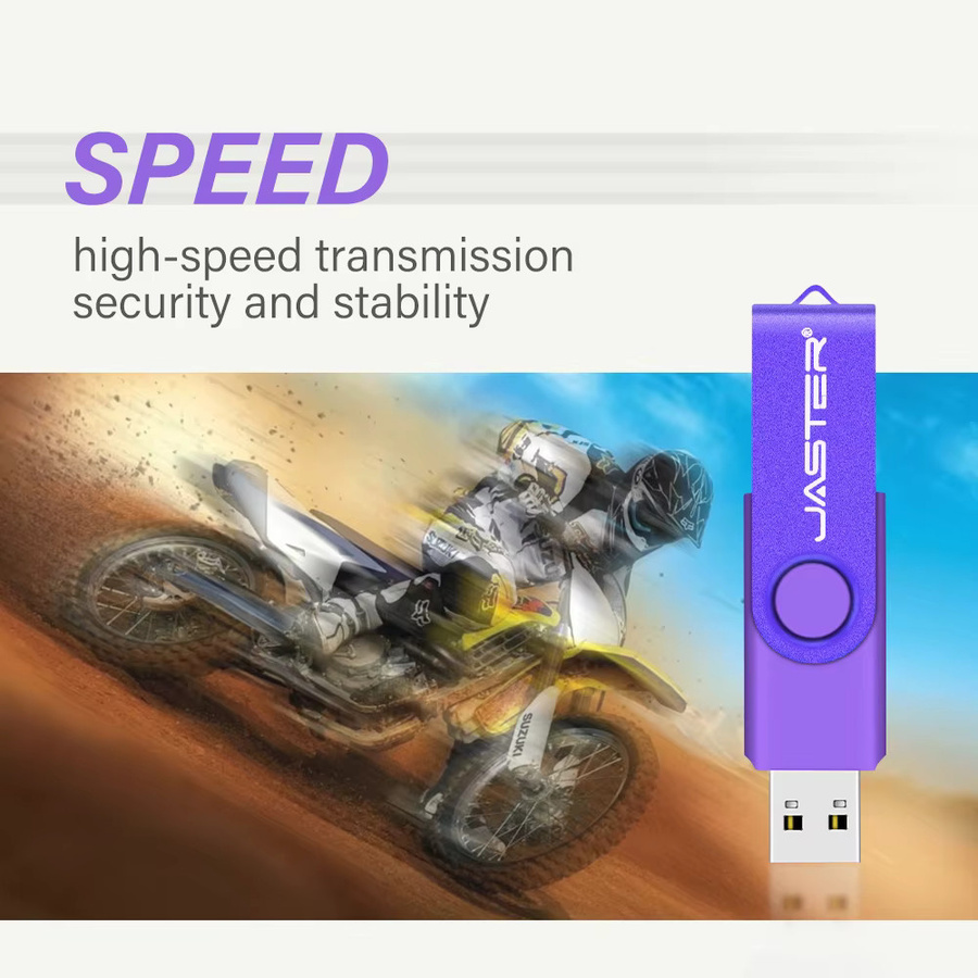 JASTER 2-in-1 USB-C OTG USB-Stick aus Metall in Blau oder Lila - Bild 3