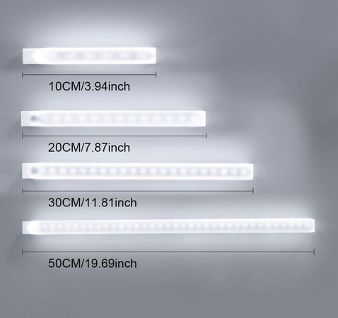 Cosy Homes LED-Schrankleuchte mit Bewegungssensor und Dimmfunktion, wiederaufladbares Nachtlicht in Weiß, 4er-Set