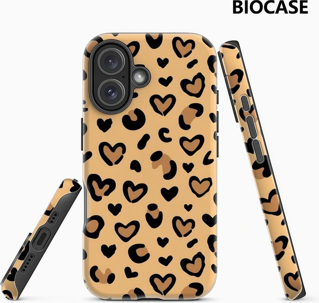Potdemiel Handyhülle Leopardenherzen Doppelschichtige Rückabdeckung für iPhone 17 16 15 14 13 12 11 Pro Max Plus in Multicolour - Bild 1