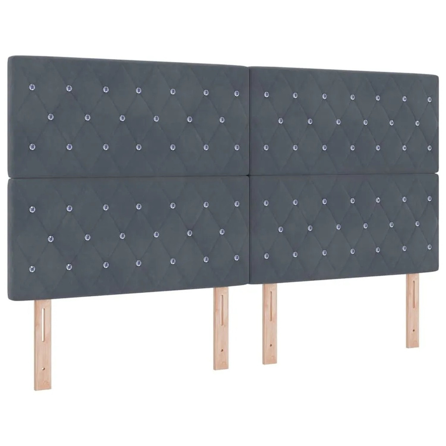 vidaXL LED Boxspringbett mit Matratze in Dunkelgrau, B/T/H: 180 x 200 x 28 cm - Bild 1