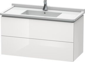 Duravit L-Cube Waschtischunterschrank wandhängend, Farbe Weiß Hochglanz, B/T/H: 102 x 46,9 x 55,8 cm - Bild 1