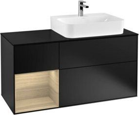 V&B Finion Waschtischunterschrank mit Abdeckplatte in Schwarz Matt Lack, Breite: 120 cm - Bild 1