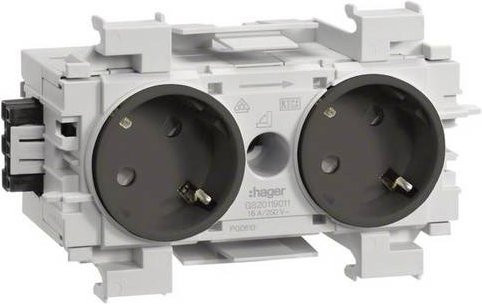 Hager Elektro-Sockelleisten-Zubehör Steckdosencontainer Schwarz GS20119011 - Bild 1