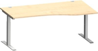 Schäfer Shop Genius Freiformschreibtisch MODENA FLEX mit C-Fuß-Rechteckrohr, Breite: 180 cm, Farbe: Ahorn/weiß - Bild 1