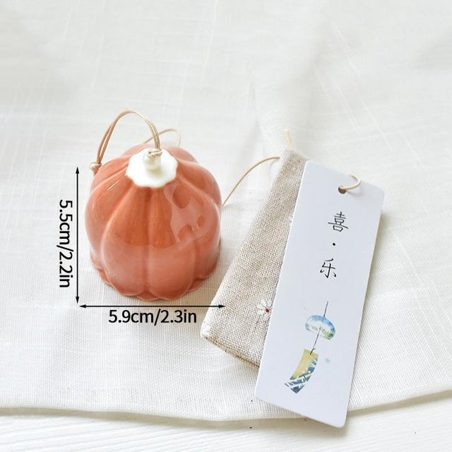 Japanisches Windspiel aus Keramik in Orange für den Garten und Außenbereich - Bild 1