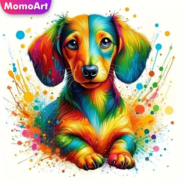 Momoart Diamant-Stickerei, Hund, Tier, Diamant-Mosaik, Bunt - Bild 1