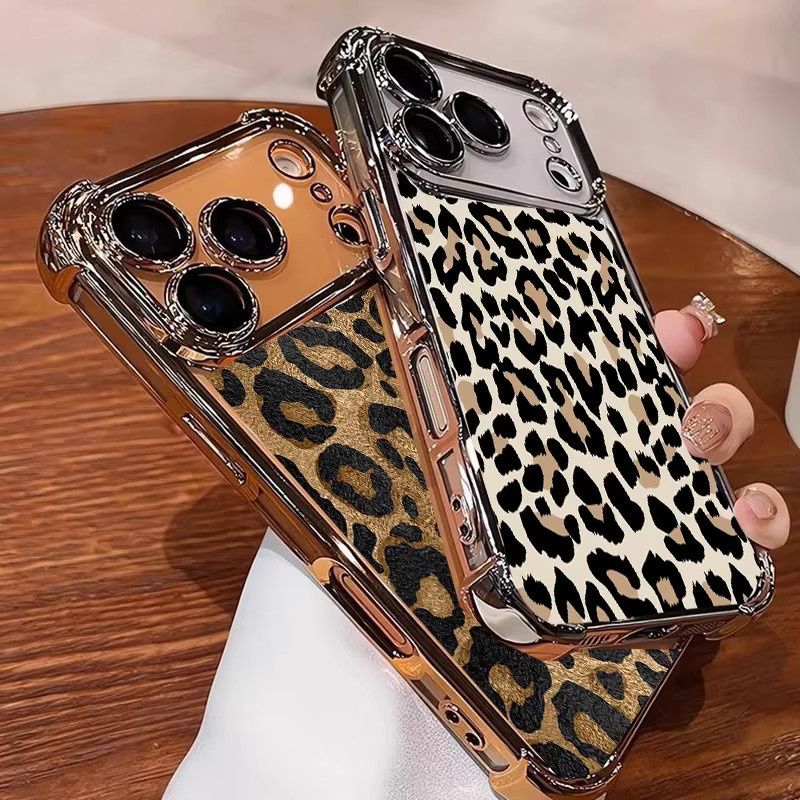 Luxuriöse Handyhülle mit goldenem Leopardenmuster für Xiaomi Redmi Note und Xiaomi Serie in Gold und Schwarz aus galvanisiertem TPU - Bild 1