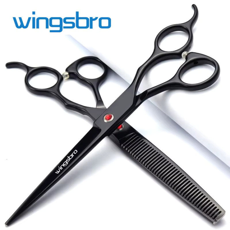 Wingsbro Friseurscheren-Set mit Kamm, Rasiermesser und Ständer, Unisex - Bild 2