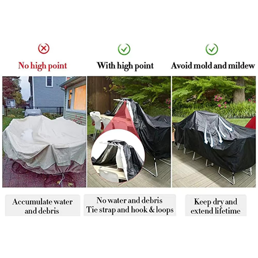 Wasserdichte Gartenmöbelbezüge von MY·BAKERMAN in Silber für Sofa, Tisch und Stühle zum Schutz vor Regen und Schnee - Bild 4