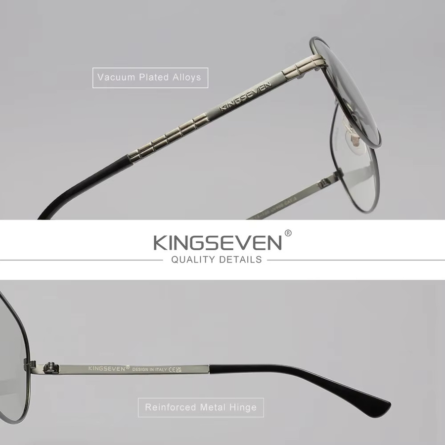 KINGSEVEN Sonnenbrille Aviator, Metall, Vollrand, polarisiert, Unisex - Bild 2