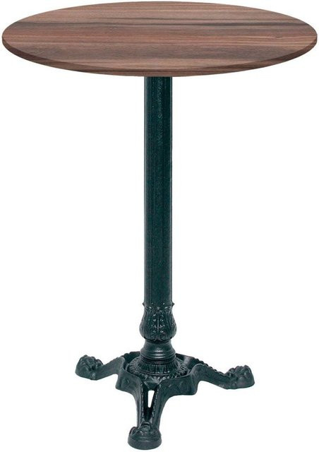 RestooTab Stehtisch Bistrot rund in Eiche geräuchert mit schwarzem Gestell, Durchmesser: 60 cm, Höhe: 113 cm - Bild 1