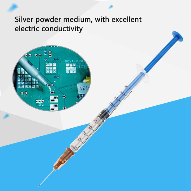 WALFRONT Leitfähiger Silberkleber in Stiftform zur Reparatur von elektronischen Leiterplatten und Tastaturen, Silber, 0,5 ml - Bild 1