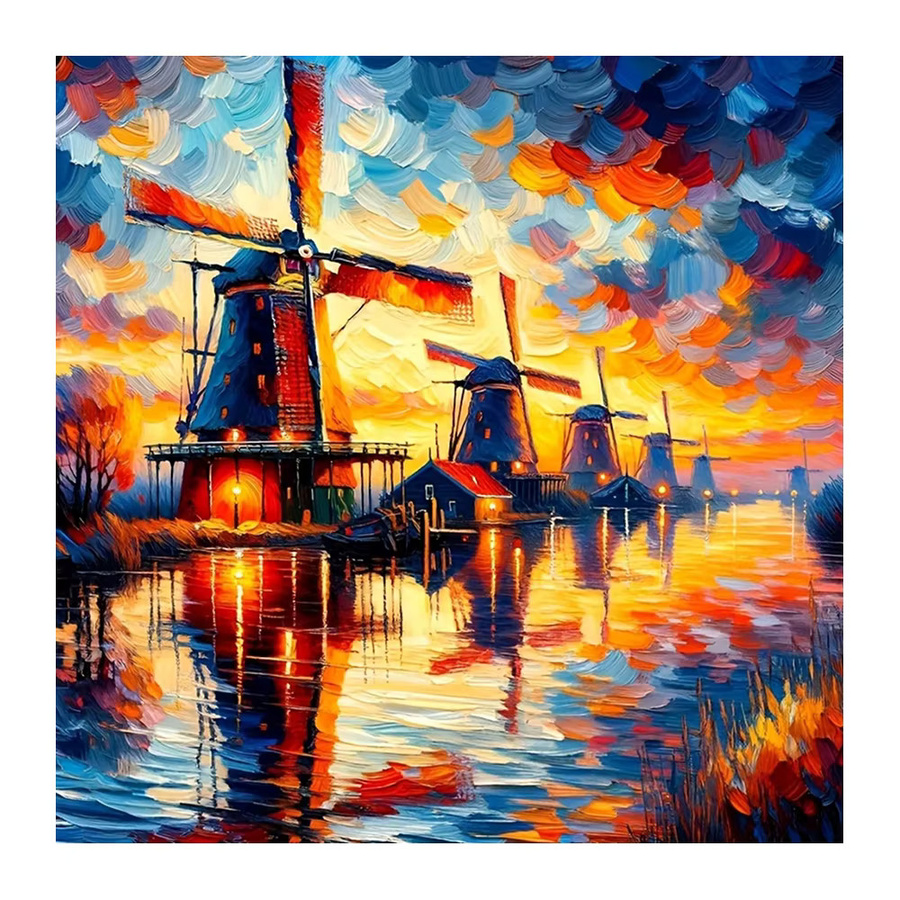 Huacan Windmühle Malen nach Zahlen, DIY Ölgemälde, Leinwand - Bild 4