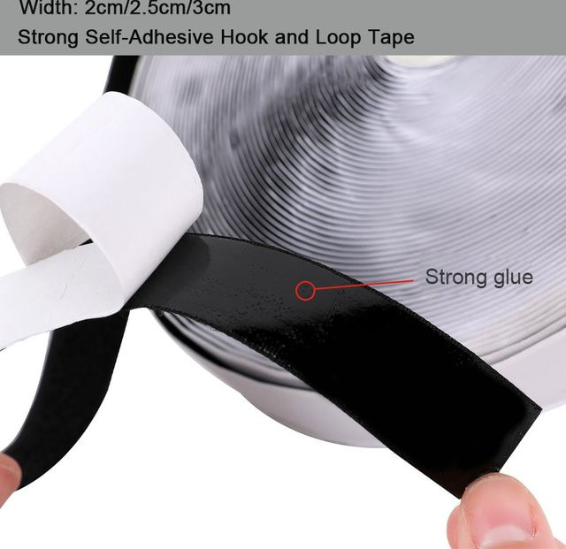 Magic Sticker Tape Klettverschluss selbstklebend doppelseitig in Schwarz und Weiß - Bild 1