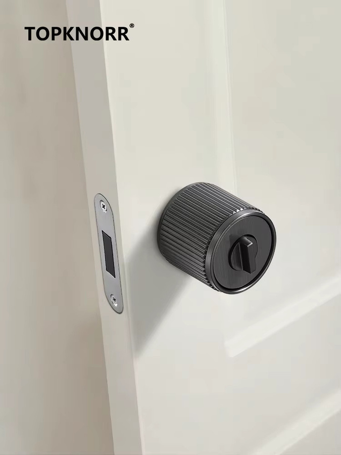 TOP KNORR Magnetisches rundes Türschloss für Innen Türen in Schwarz und Braun - Bild 2